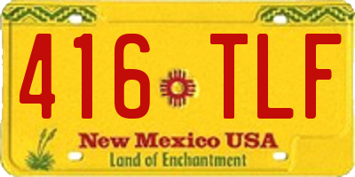 NM license plate 416TLF