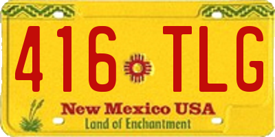 NM license plate 416TLG