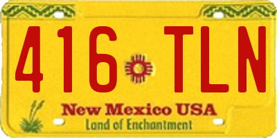 NM license plate 416TLN