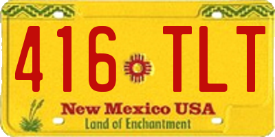 NM license plate 416TLT