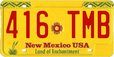 NM license plate 416TMB