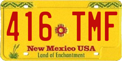 NM license plate 416TMF