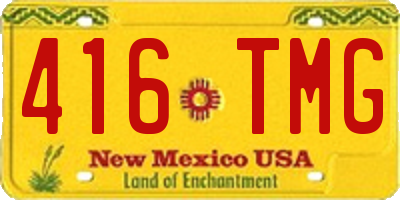 NM license plate 416TMG