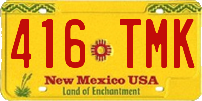 NM license plate 416TMK