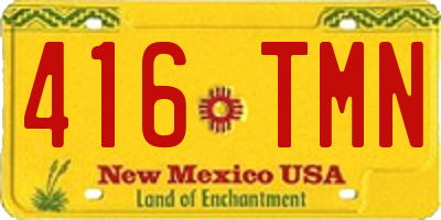 NM license plate 416TMN