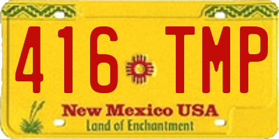 NM license plate 416TMP