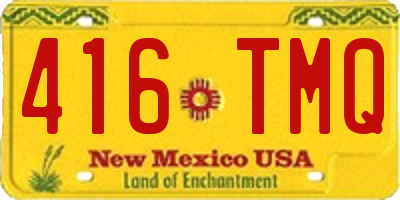 NM license plate 416TMQ