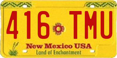 NM license plate 416TMU