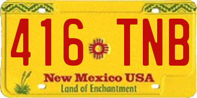 NM license plate 416TNB