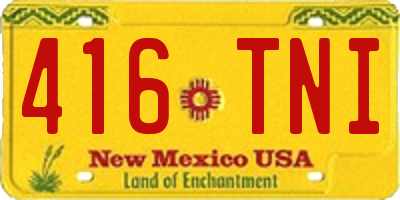 NM license plate 416TNI