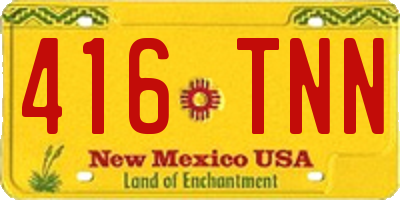 NM license plate 416TNN