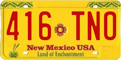 NM license plate 416TNO