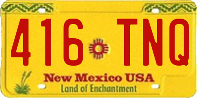 NM license plate 416TNQ