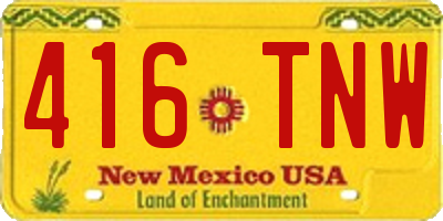 NM license plate 416TNW