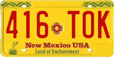NM license plate 416TOK
