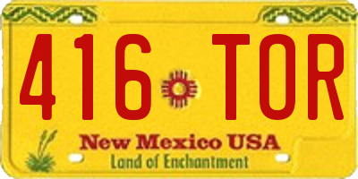 NM license plate 416TOR