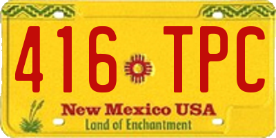 NM license plate 416TPC