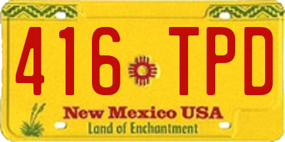 NM license plate 416TPD