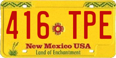 NM license plate 416TPE