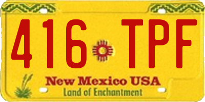 NM license plate 416TPF