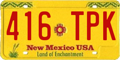 NM license plate 416TPK