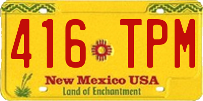 NM license plate 416TPM
