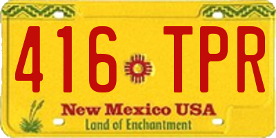 NM license plate 416TPR