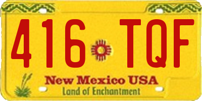 NM license plate 416TQF