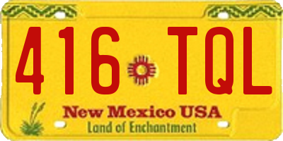 NM license plate 416TQL