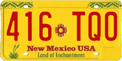 NM license plate 416TQO