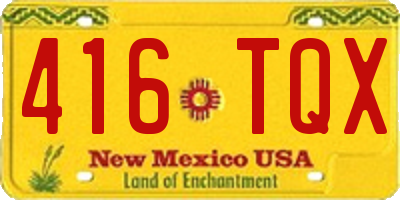 NM license plate 416TQX