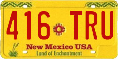 NM license plate 416TRU