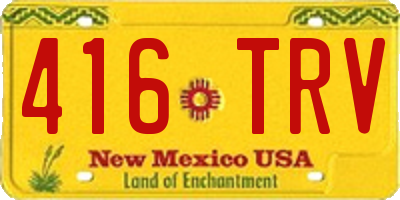 NM license plate 416TRV