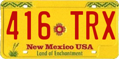 NM license plate 416TRX