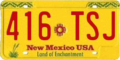 NM license plate 416TSJ