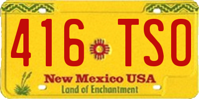 NM license plate 416TSO