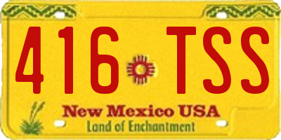 NM license plate 416TSS