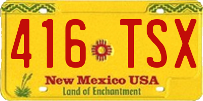 NM license plate 416TSX