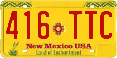 NM license plate 416TTC