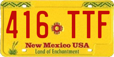 NM license plate 416TTF
