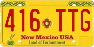 NM license plate 416TTG
