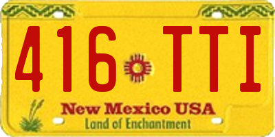 NM license plate 416TTI