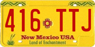 NM license plate 416TTJ