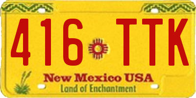 NM license plate 416TTK