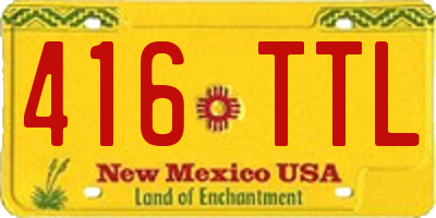 NM license plate 416TTL