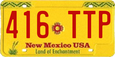 NM license plate 416TTP