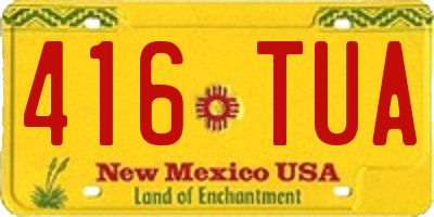 NM license plate 416TUA
