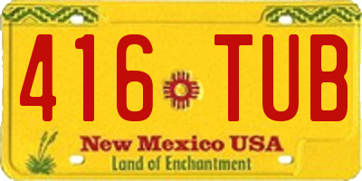NM license plate 416TUB