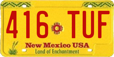 NM license plate 416TUF