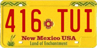 NM license plate 416TUI